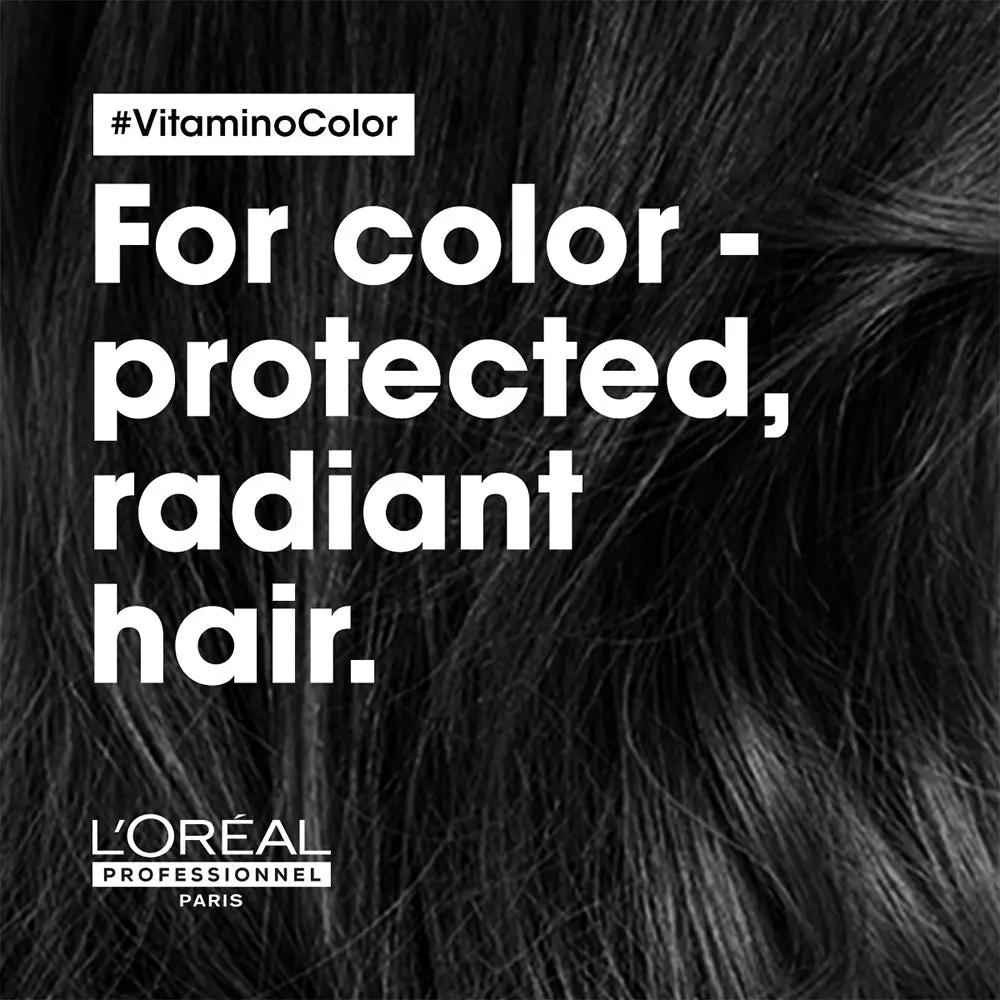 L'Oreal Professionnel Vitamino Color shampoo with Resveratrol for color-treated hair, 300ml bottle, creamy liquid inside.