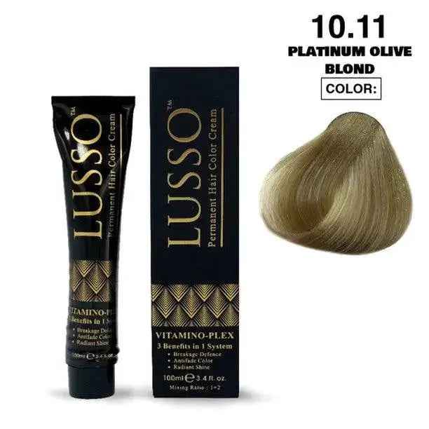 Lusso Permanent Hair Color Cream 100 ML #10.11 Platinum Olive Blond