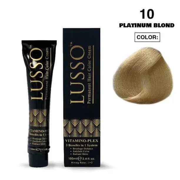Lusso Permanent Hair Color Cream 100 ML #10 Platinum Blond