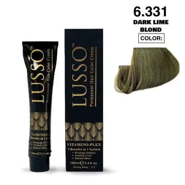 Lusso Permanent Hair Color Cream 100 ML #6.331 Dark Lime Blond