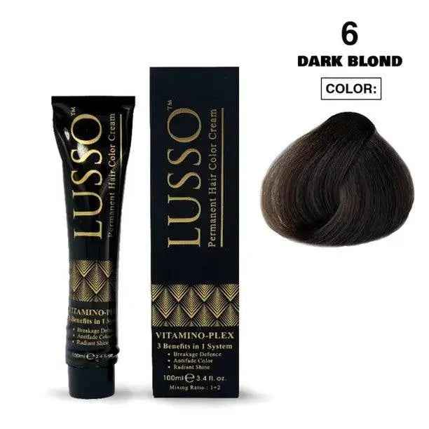 Lusso Permanent Hair Color Cream 100 ML #6 Dark blond