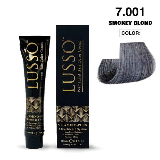 Lusso Permanent Hair Color Cream 100 ML #7.001 Smokey Blond