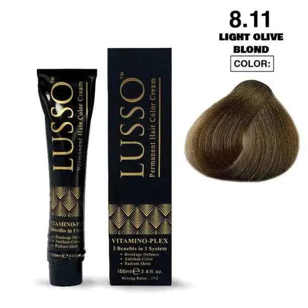 Lusso Permanent Hair Color Cream 100 ML #8.11 Light Olive Blond