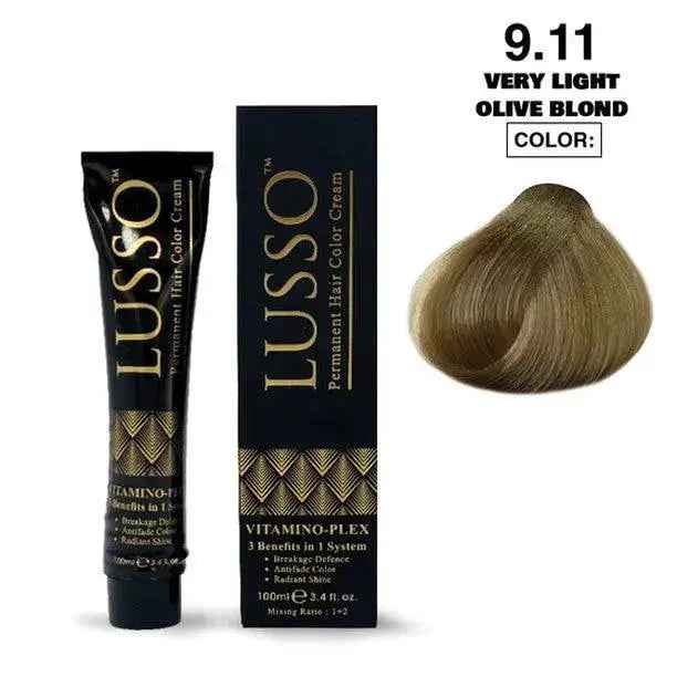 Lusso Permanent Hair Color Cream 100 ML #9.11 Very Light Olive Blond