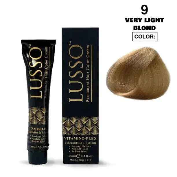 Lusso Permanent Hair Color Cream 100 ML #9 Very Light Blond
