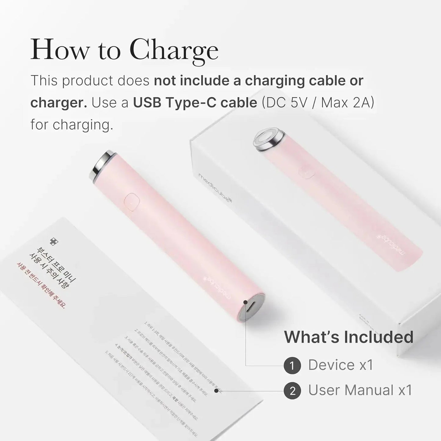 Medicube Age R Booster Pro Mini in pink, a compact skincare device with a sleek design for anti-aging treatment.