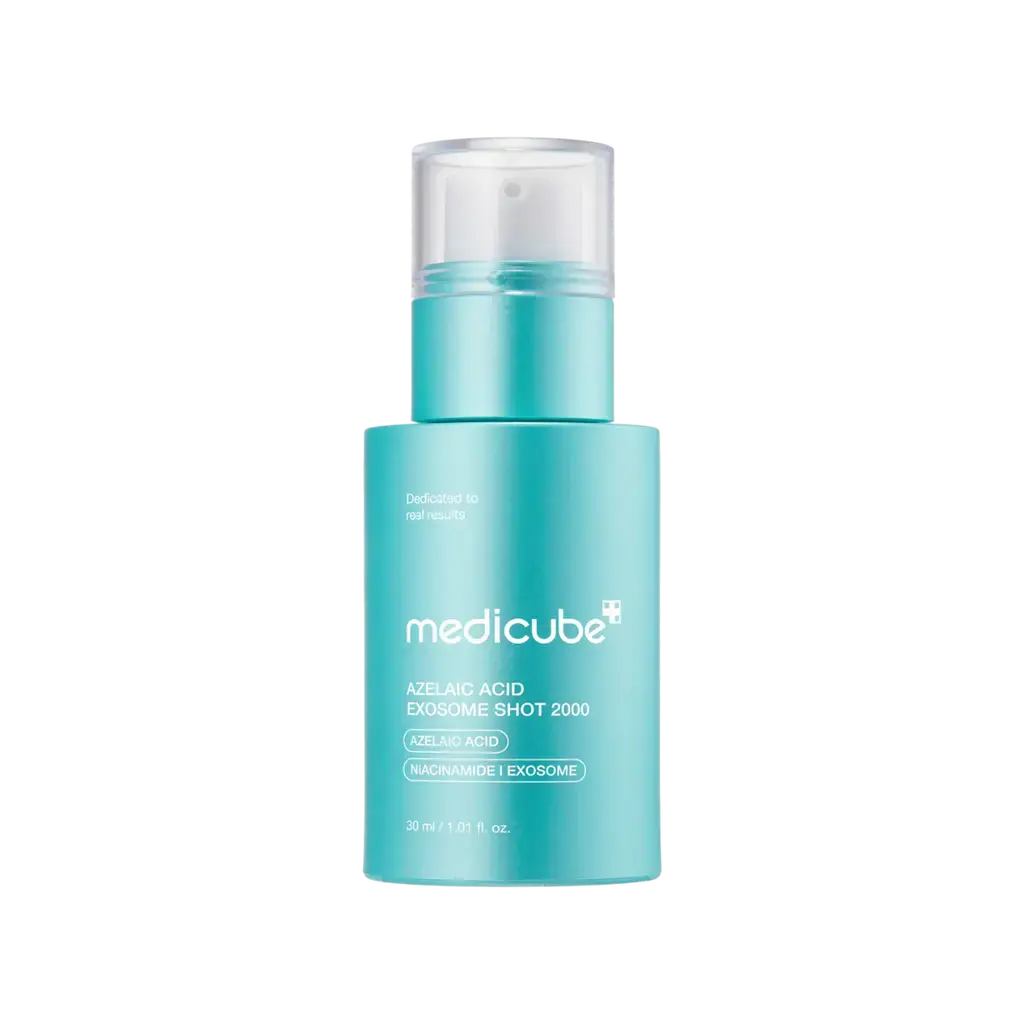Medicube Azelaic Acid Exosome Shot Serum 2000 & 7500, 30 ml bottle showing the serum product and packaging.