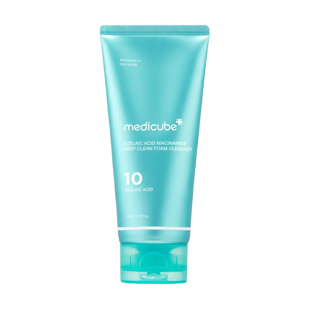 Medicube Azelaic Acid and Niacinamide Deep Clean Foam Cleanser 120g, creamy facial cleanser for clear skin.