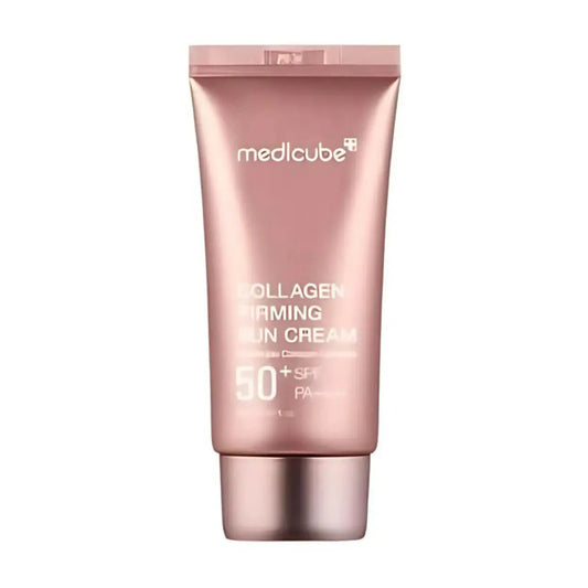 Medicube Collagen Firming Sun Cream 50 ML, a skincare sun protection cream with collagen for firming and SPF protection.