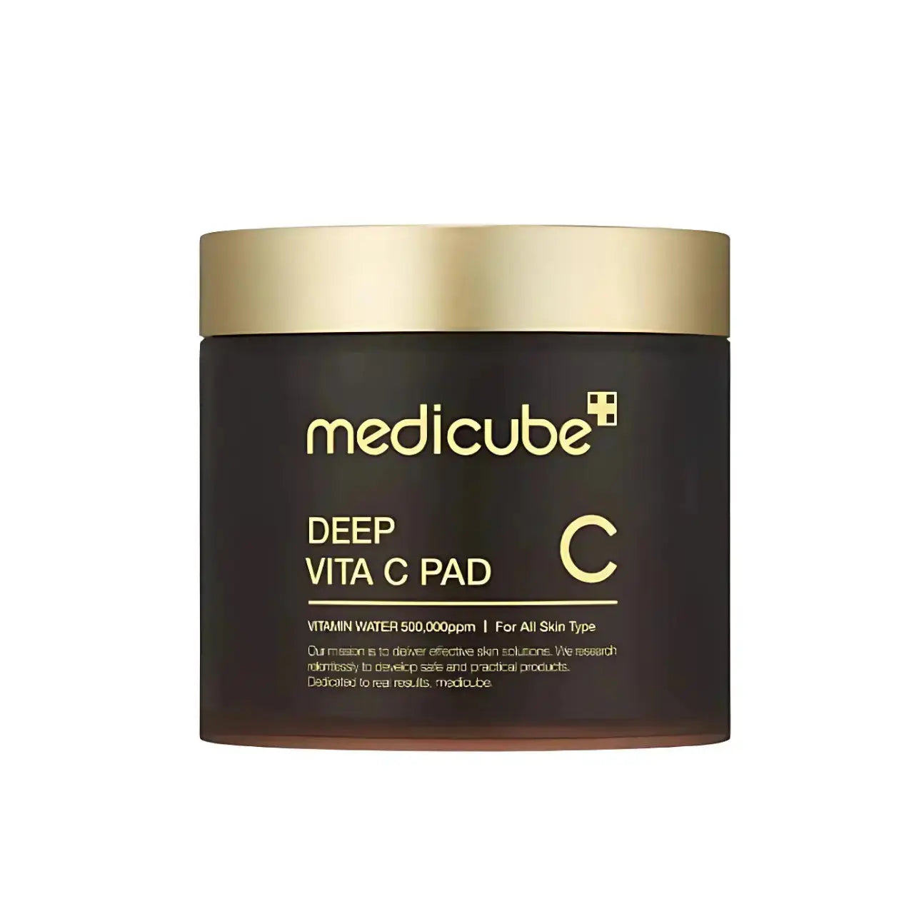 Medicube Deep Vita C Pad with 70 pads, featuring vitamin C for brightening and skin revitalization, shown in the image.