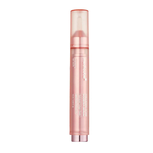 Medicube Glow Booster Serum 15ml bottle showing clear glass container with serum and minimalist label for brightening skin.