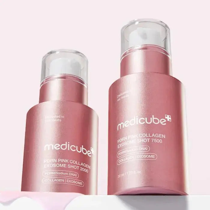 Medicube PDRN Collagen Exosome Shot 7500 serum in a 30ml bottle, showcasing the skincare serum product.