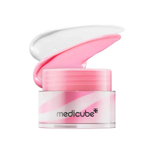 Medicube PDRN Lip Sleeping Mask 10g jar showing the smooth, hydrating lip mask in a clear container with a white lid.