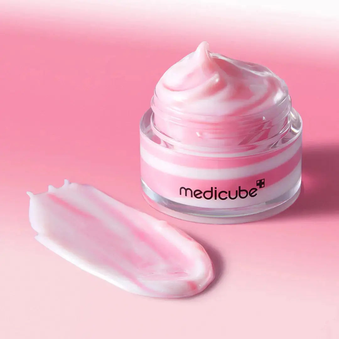 Medicube PDRN Lip Sleeping Mask 10g showing the jar with pink lid and product label for nourishing nighttime lip treatment.