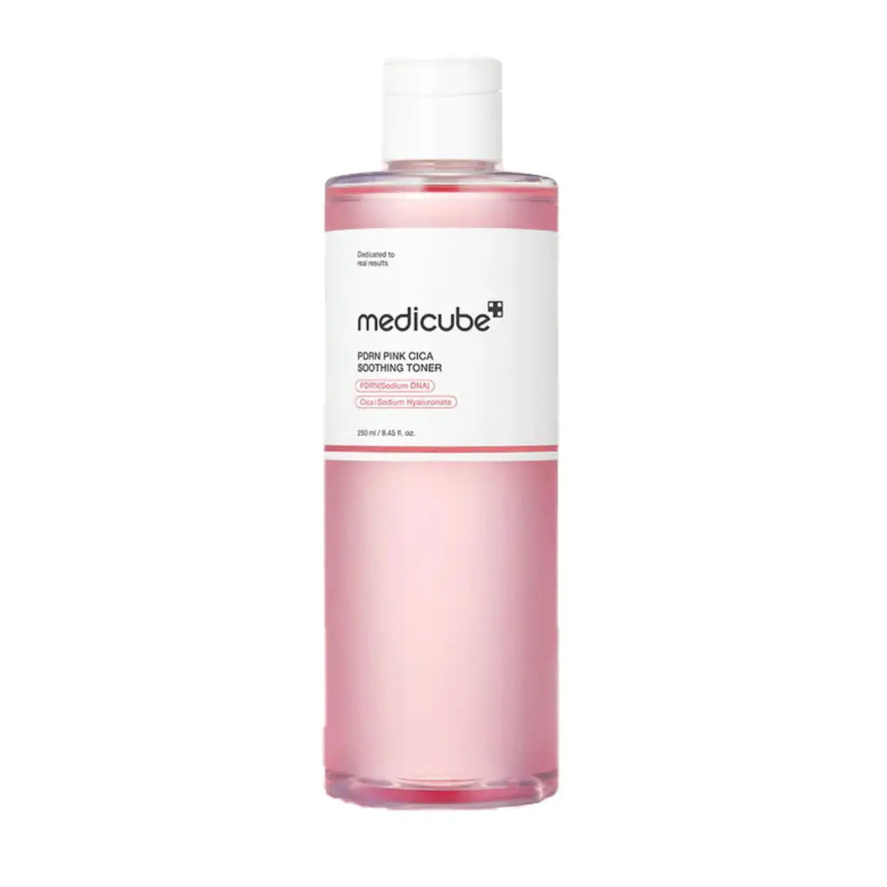Medicube PDRN Pink Cica Soothing Toner in a 120ml bottle, designed to calm and hydrate skin with gentle soothing ingredients.