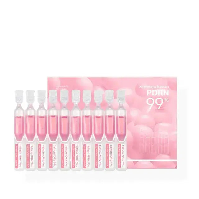 Set of 10 Medicube PDRN Pink One Day Serums, 1.5ml each, in sleek packaging, ideal for skincare and anti-aging routines.