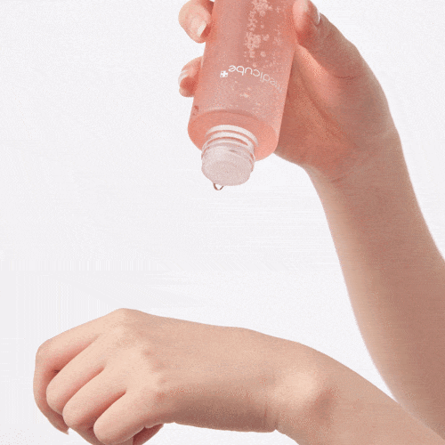 Medicube Triple Collagen Toner in a 140ml bottle, featuring clear liquid with a minimalist label, designed for skin hydration and elasticity.