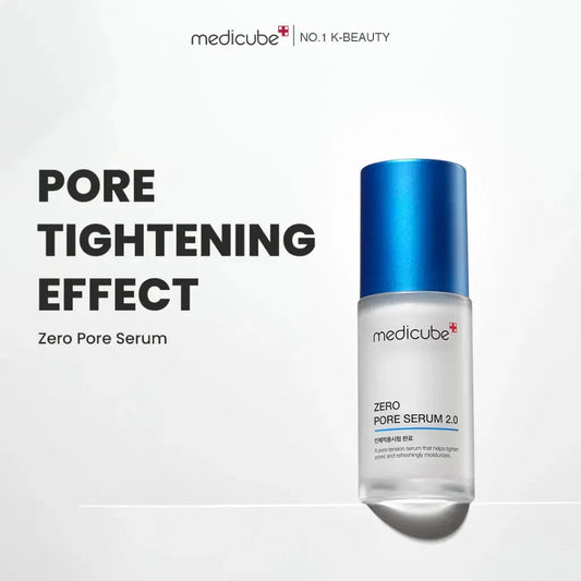 Medicube Zero Pore Serum 37ml bottle with sleek packaging, designed to minimize pores and promote clearer skin.