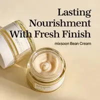 MIXSOON Bean Cream 50ml jar with white label and screw cap, close-up of the skincare product on a plain background.