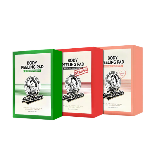 Mom's Bath Recipe body peeling pad pack with 8 exfoliating sheets for gentle skin renewal and smoothness.