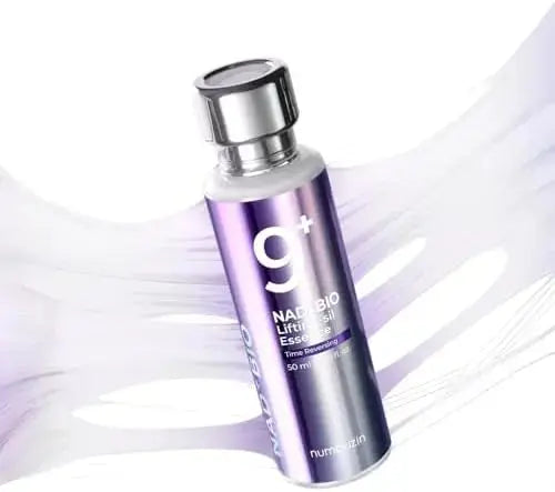 NUMBUZIN No.9 NAD Bio Lifting-Sil Essence 50 ml bottle showing clear liquid and sleek packaging for skin rejuvenation.