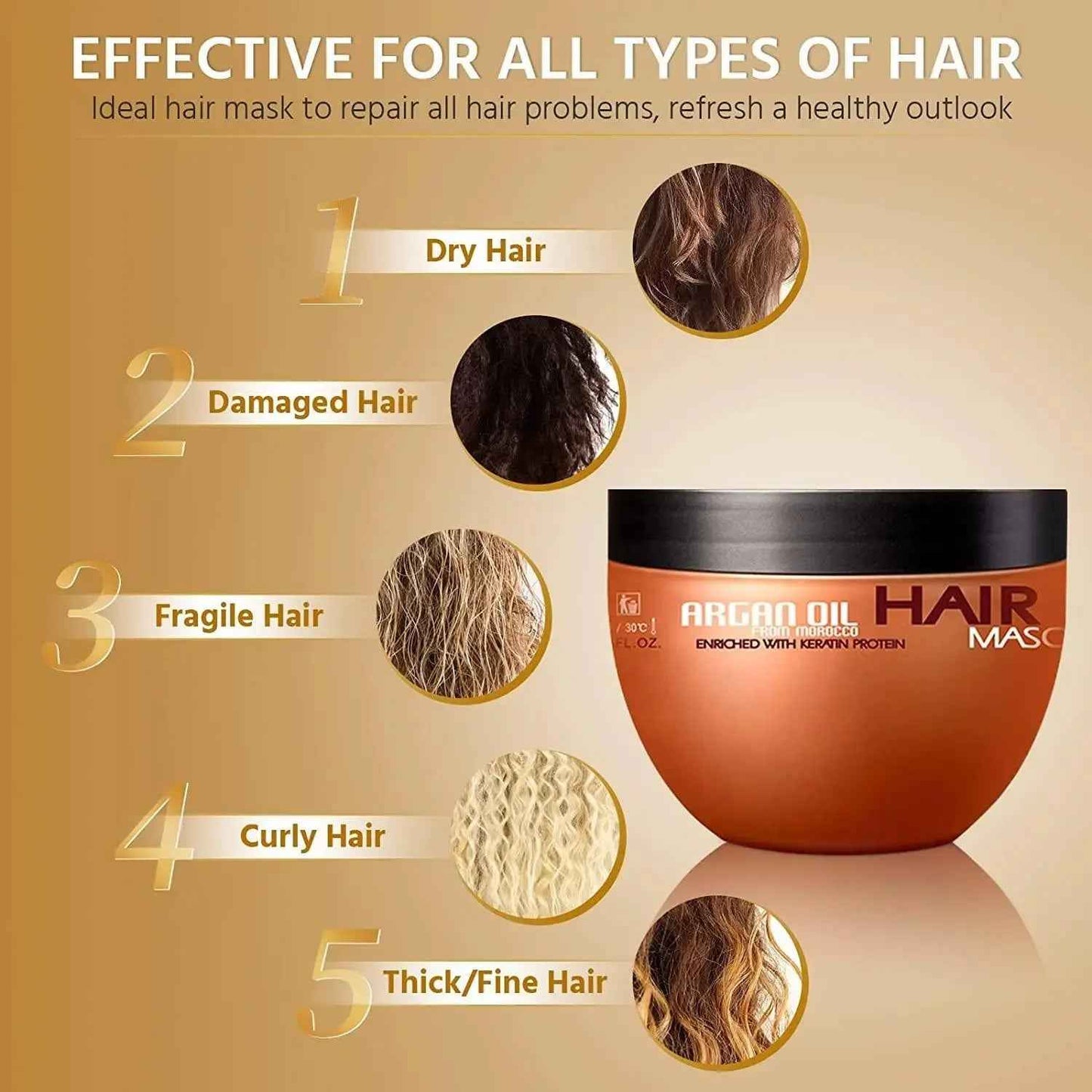 Nuspa Argan Oil Hair Mask Deep Conditioner Sulfate Free 250 ML