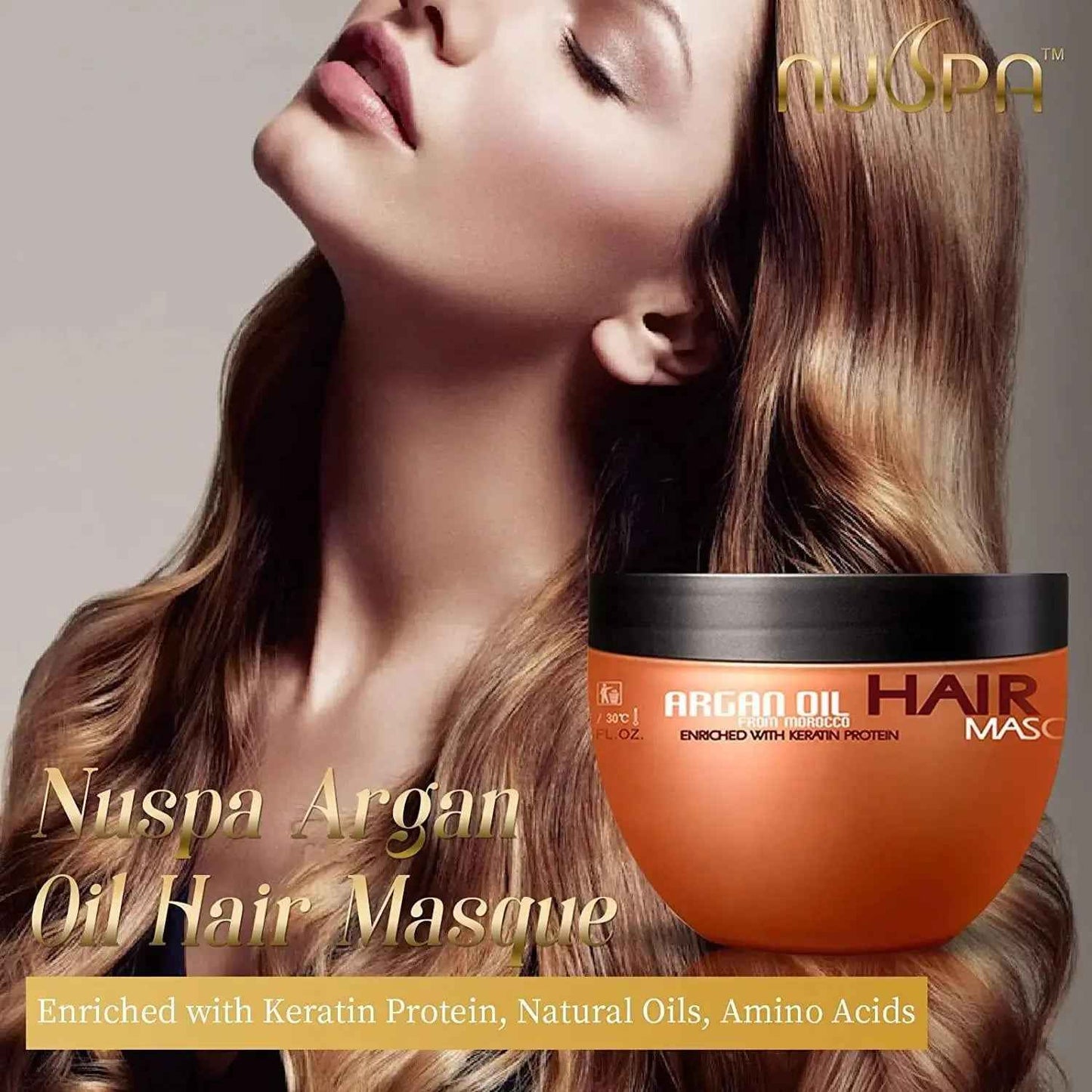 Nuspa Argan Oil Hair Mask Deep Conditioner Sulfate Free 250 ML