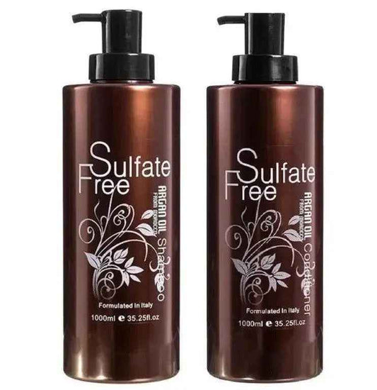 Nuspa Natural Organic Sulfate Free Moroccan Argan Oil Shampoo and Conditioner Set 1000 ml