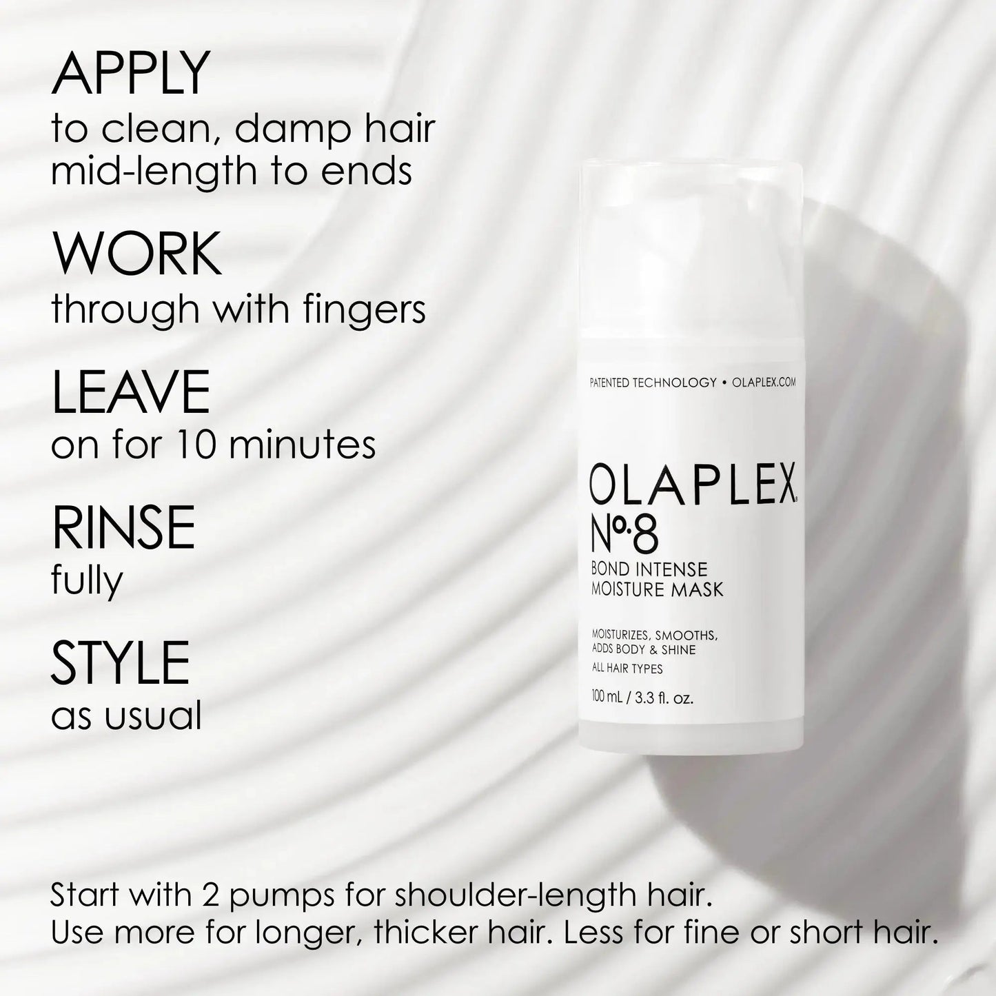 OLAPLEX Nº.8 Bond Intense Moisture Mask in 150 ml jar, for deep hydration and bond repair in damaged hair.