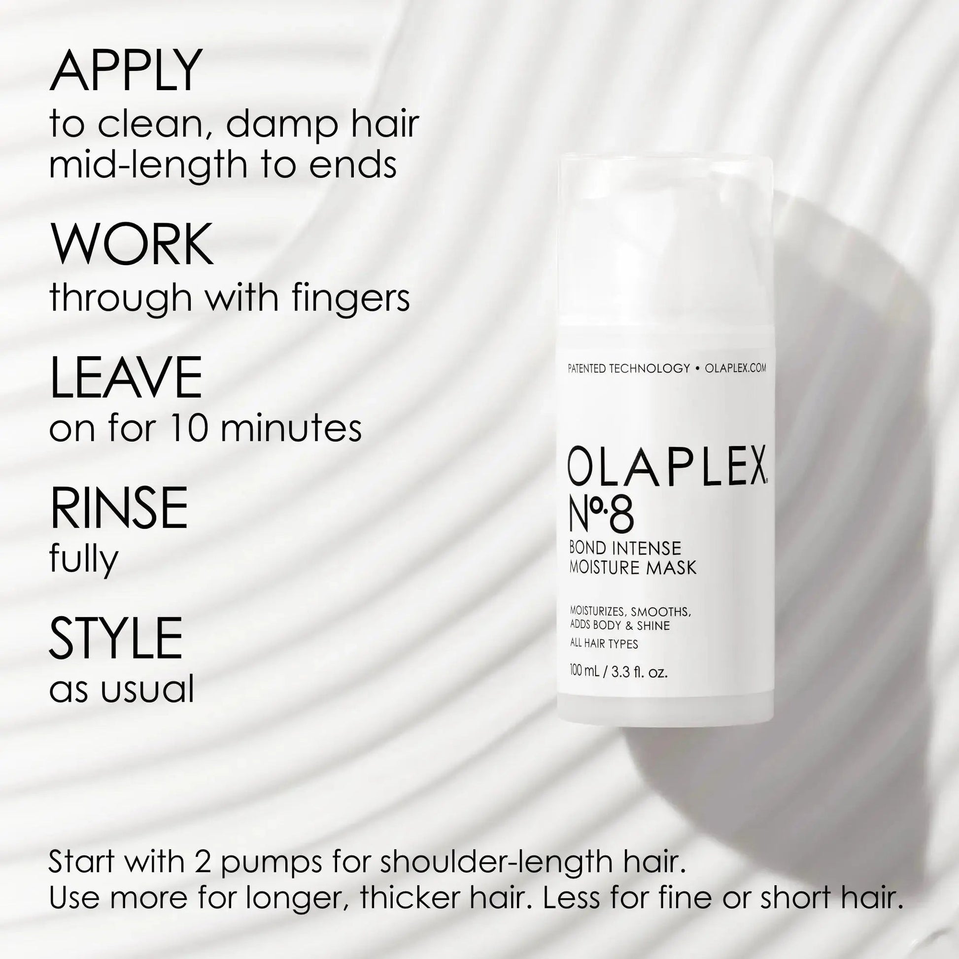 OLAPLEX Nº.8 Bond Intense Moisture Mask in 150 ml jar, for deep hydration and bond repair in damaged hair.