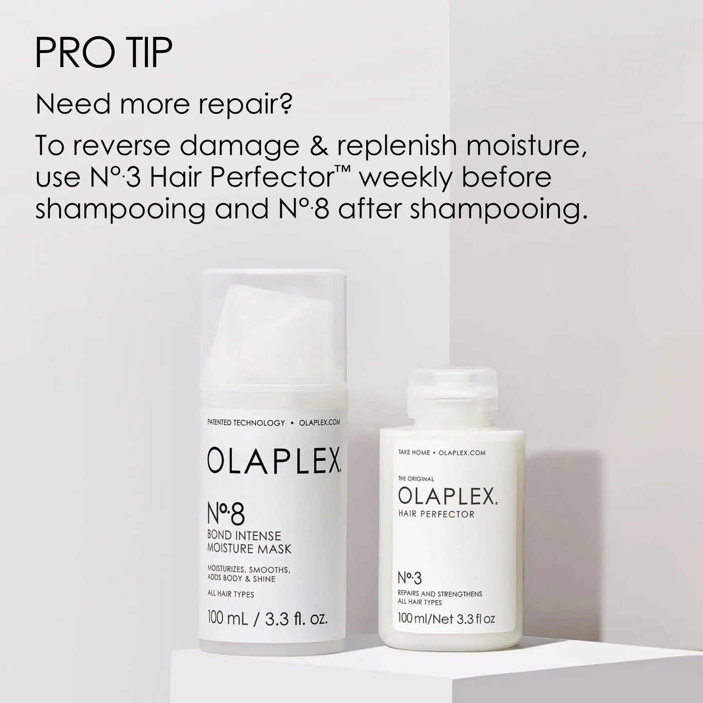 OLAPLEX Nº.8 Bond Intense Moisture Mask 150ml jar showing creamy hair mask with OLAPLEX branding and product label.