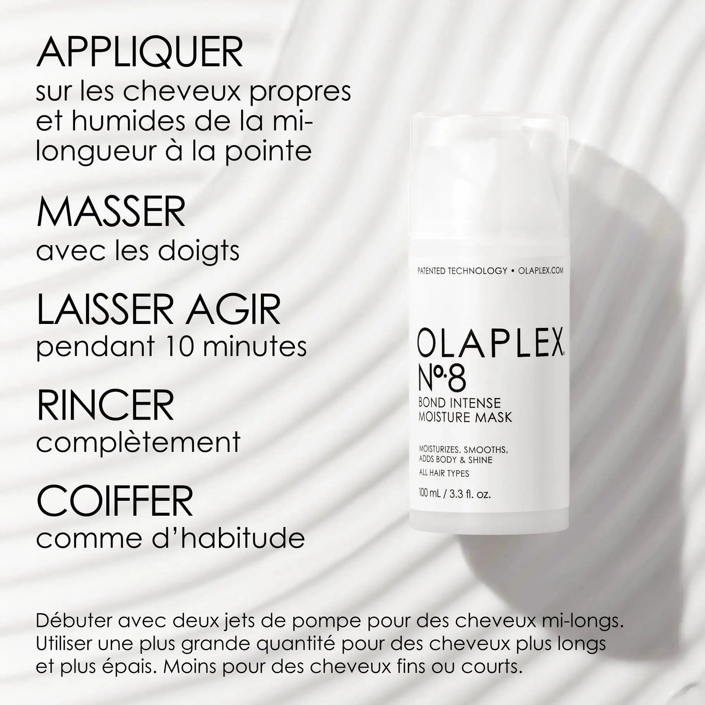 OLAPLEX Nº.8 Bond Intense Moisture Mask in a 150ml jar, designed to hydrate and strengthen hair with OLAPLEX formula.