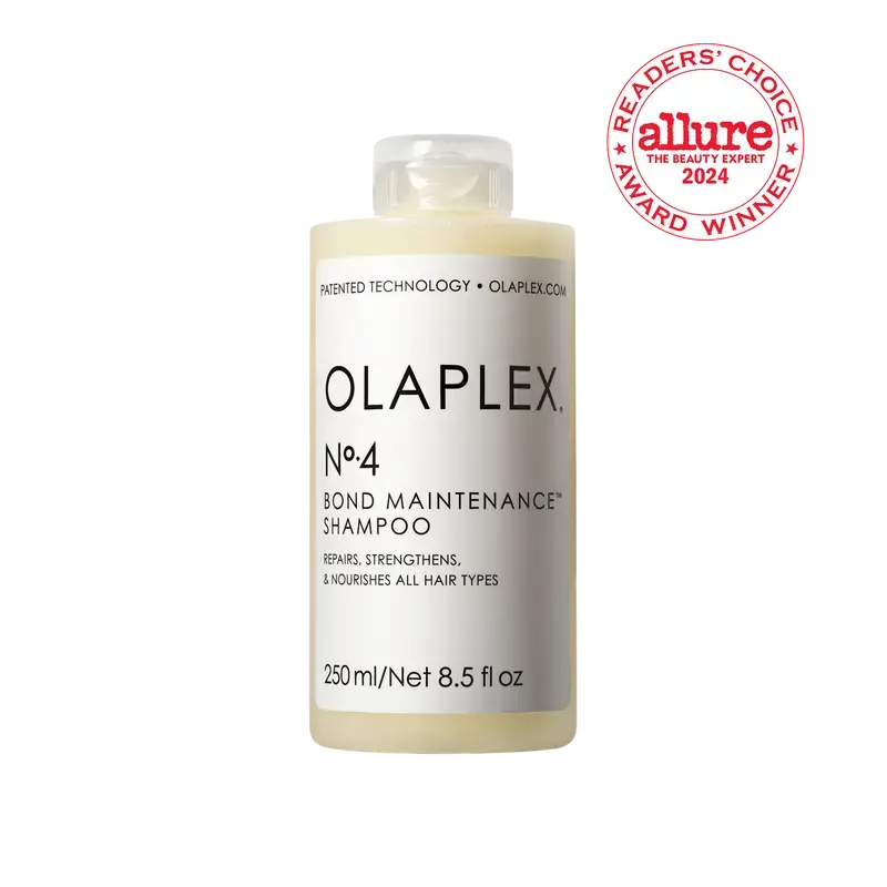 OLAPLEX No. 4 Bond Maintenance Shampoo 250ml bottle with sleek label, designed for nourishing and strengthening hair.