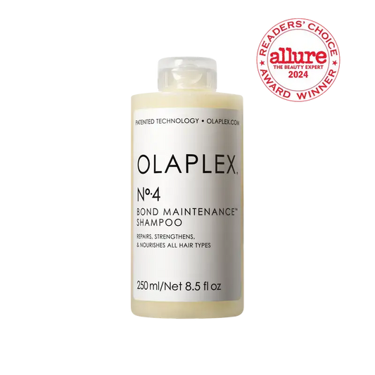 OLAPLEX No. 4 Bond Maintenance Shampoo 250ml bottle with sleek label, designed for nourishing and strengthening hair.