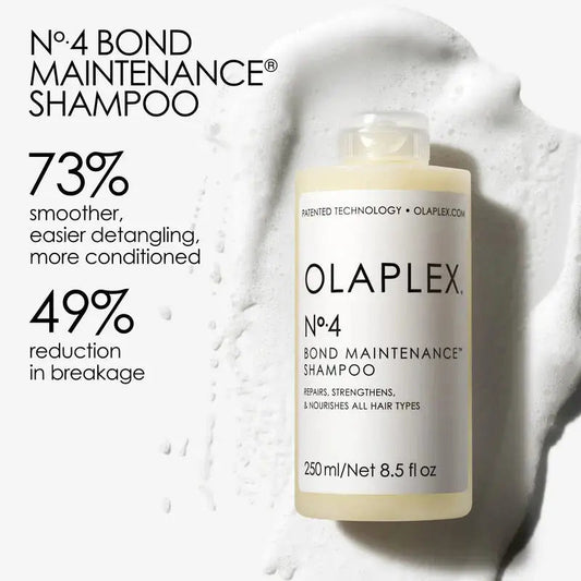 OLAPLEX No. 4 Bond Maintenance Shampoo in 250ml bottle, gentle hair cleanser with bond-building technology.