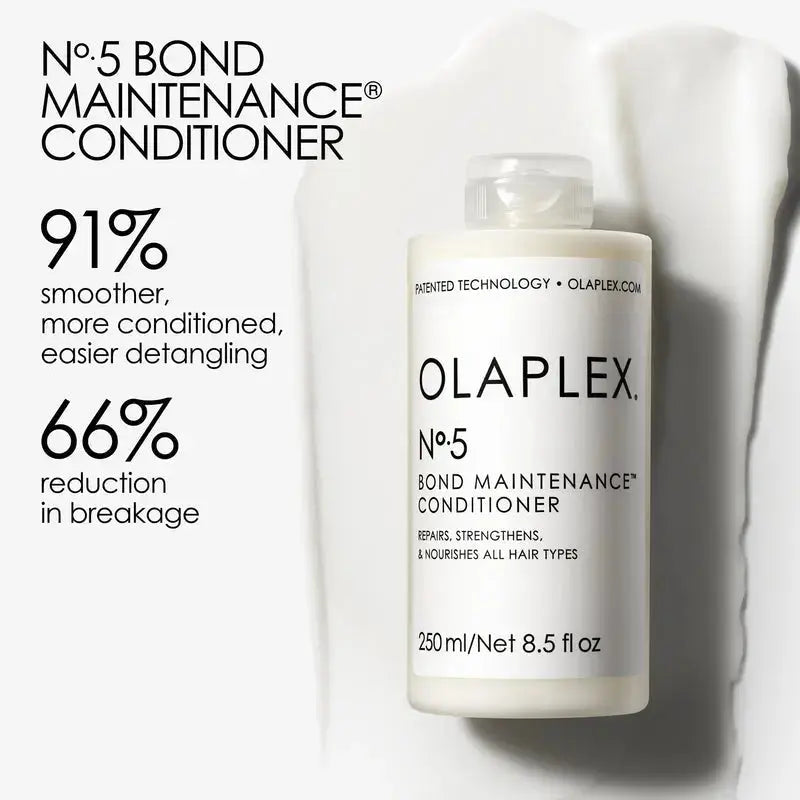 OLAPLEX No. 5 Bond Maintenance Conditioner 250 ML bottle showing label and packaging for healthy, shiny hair.
