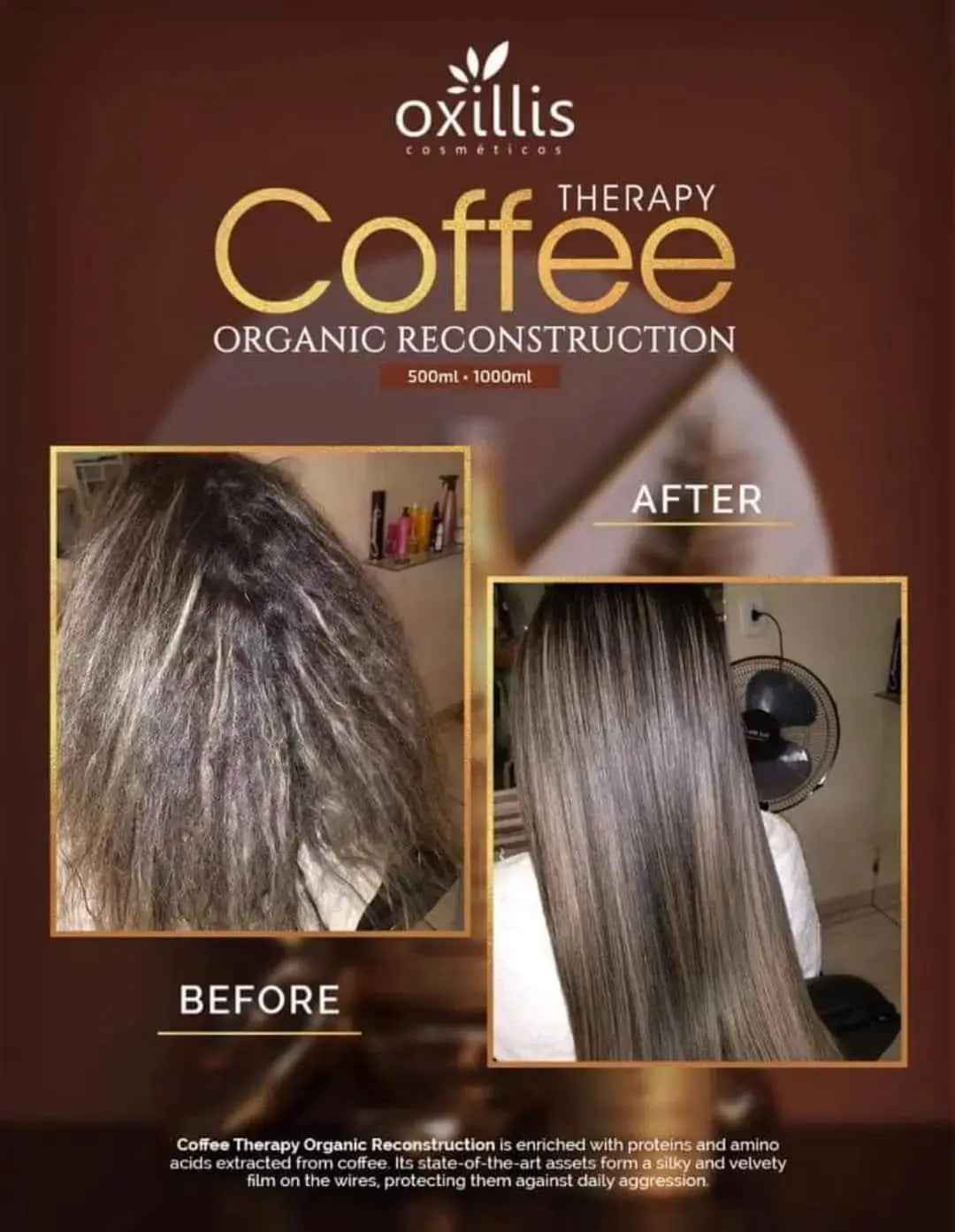 OXILLIS Coffee Therapy Brazilian Protein Hair Straightener 1000 ML