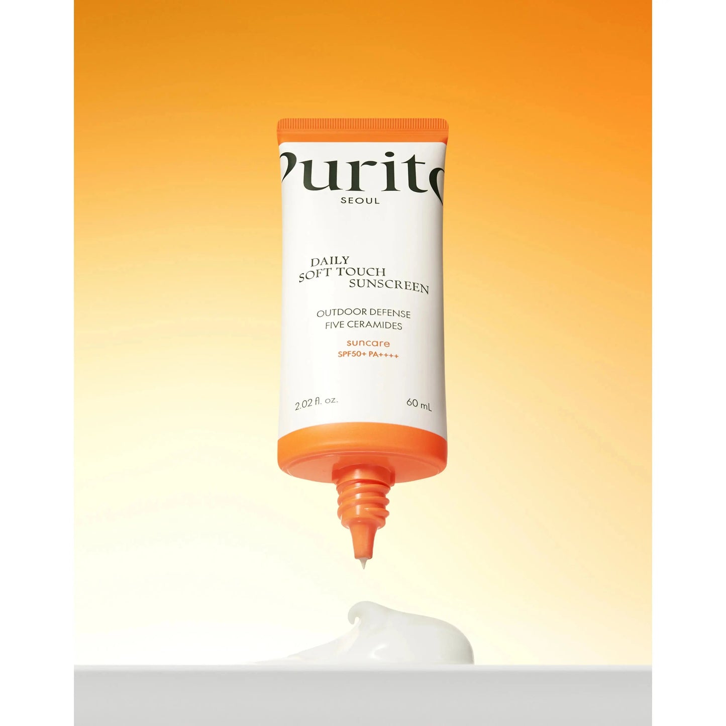 PURITO Daily Soft Touch Sunscreen in 60 ml bottle, gentle facial sunscreen with smooth texture, by PURITO SEOUL.