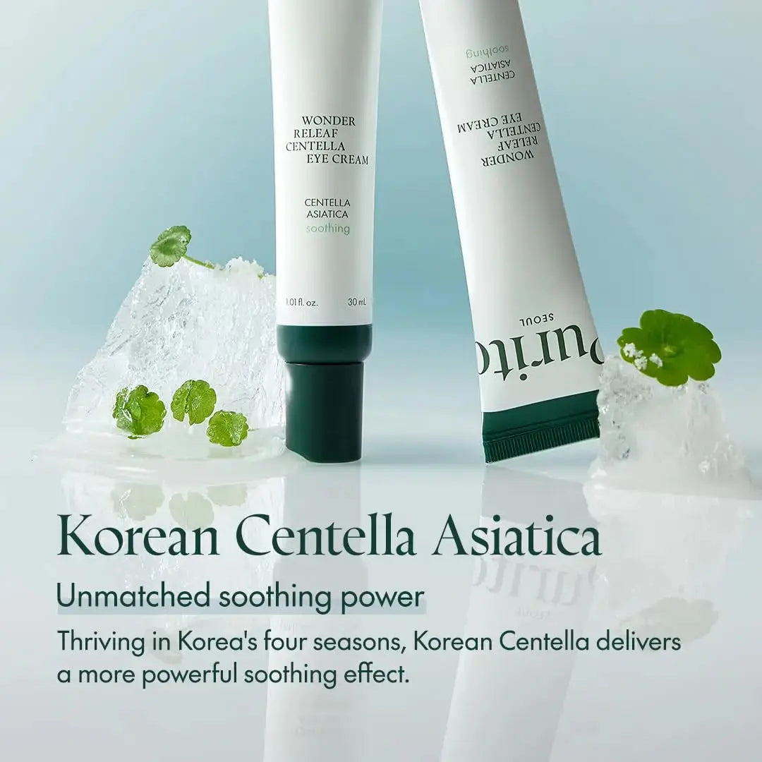 PURITO Wonder Releaf Centella Eye Cream 30 ml, soothing eye cream with centella extract for sensitive under-eye skin.