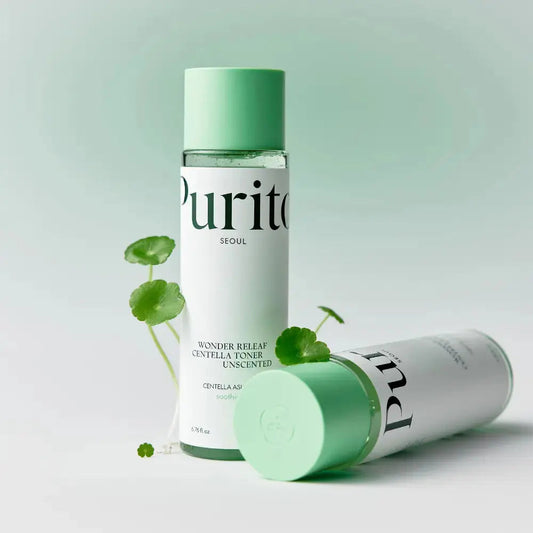 PURITO Wonder Releaf Centella Toner Unscented in 200 ml bottle, a soothing skincare toner from PURITO SEOUL with centella extract