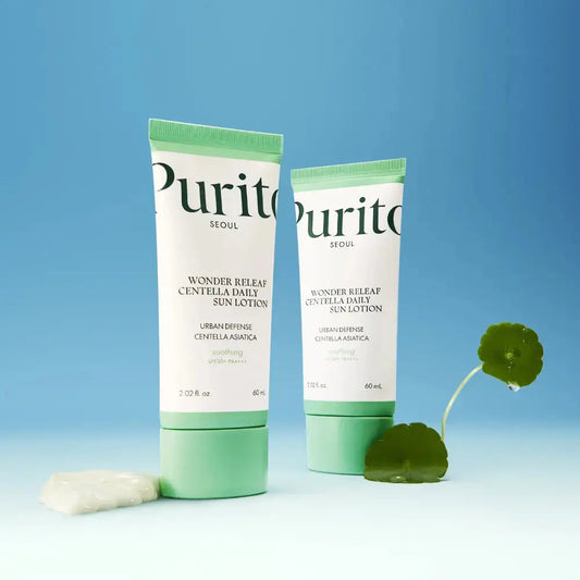 Purito Wonder Releaf Daily Sun Lotion 60ml, a lightweight sunscreen from PURITO SEOUL with SPF protection and hydrating ingredients.