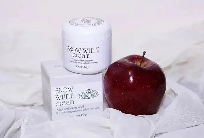 Secret Key Snow White Cream 50g brightening cream for glowing skin, featuring a smooth texture and brightening formula.