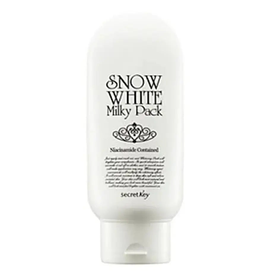 Secret Key Snow White Milky Pack 200g wash-off mask with a creamy texture for brightening and skin whitening.
