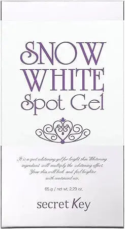 Secret Key Snow White Spot Gel 65g, clear gel with white spots for skin brightening and spot treatment.
