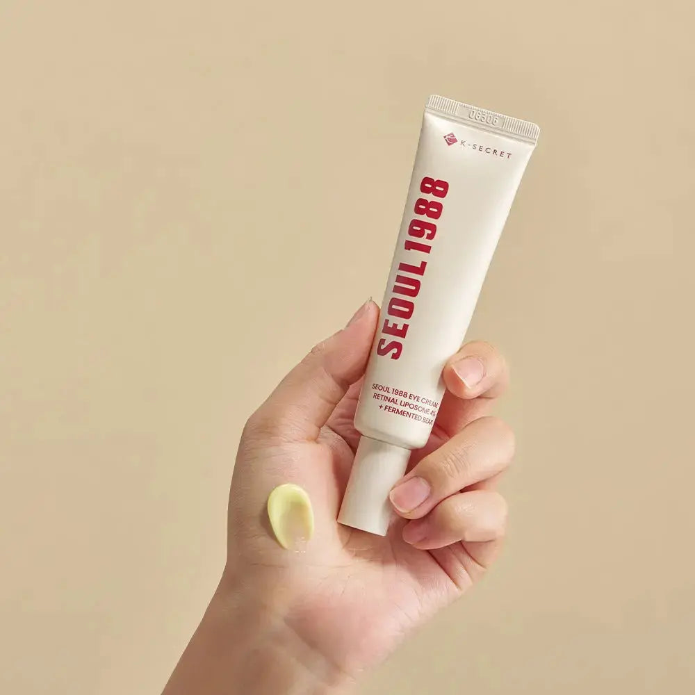 SEOUL 1988 Eye Cream with Retinal Liposome 4% and Fermented Bean, 30 ml, in a sleek tube with the product label visible.