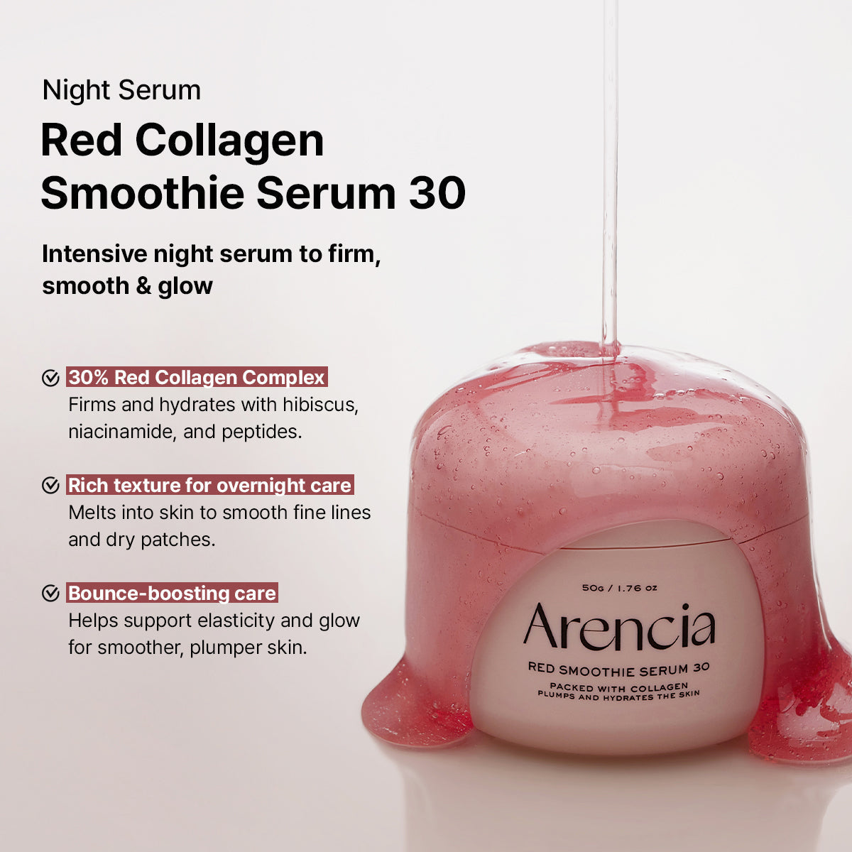 ARENCIA Pore Perfection Collagen Serum Duo in red bottles, featuring smooth, hydrating skincare serum for pore refinement and skin rejuvenation.