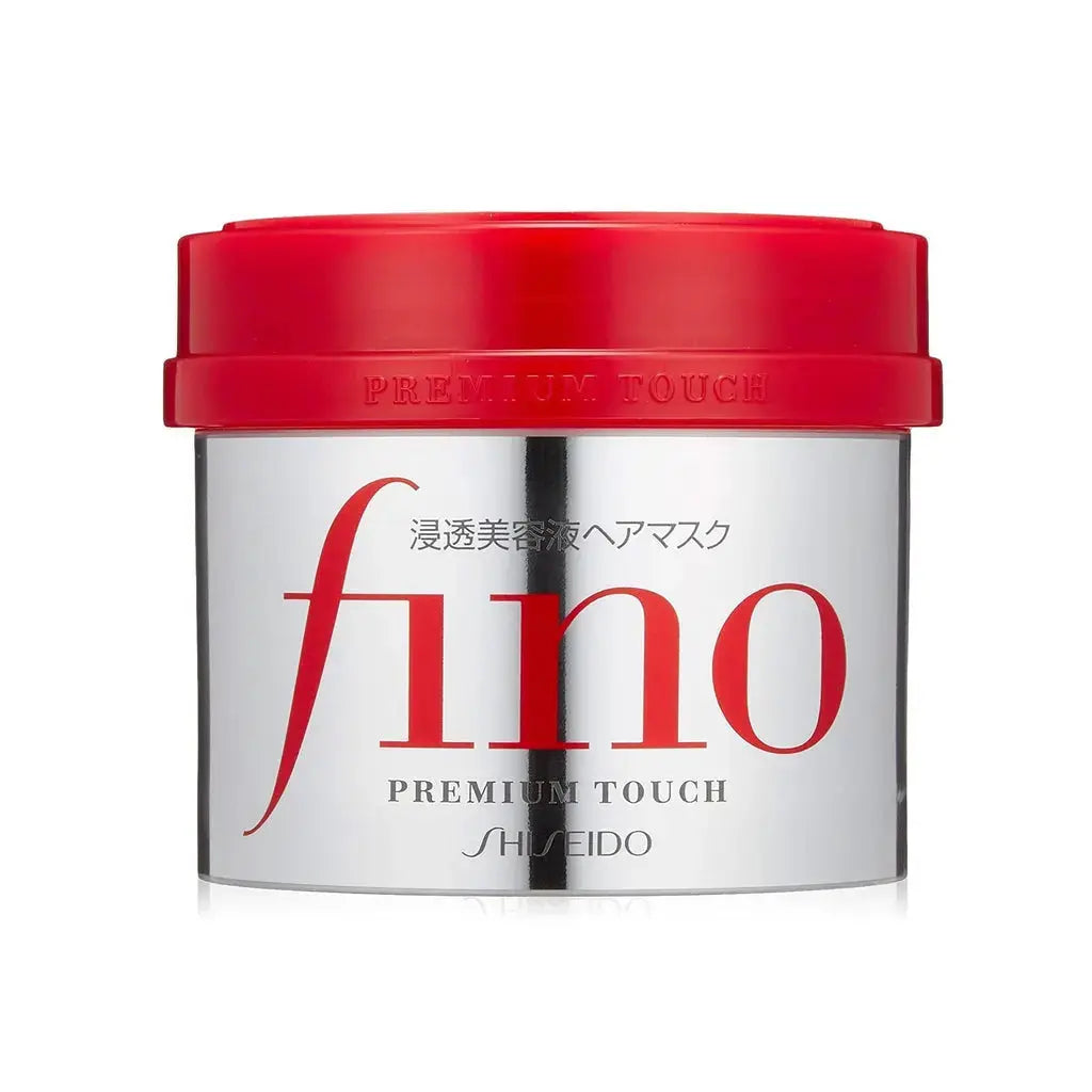 Shiseido Fino Premium Touch Hair Mask in a 230g jar, smooth and nourishing treatment for healthy hair.