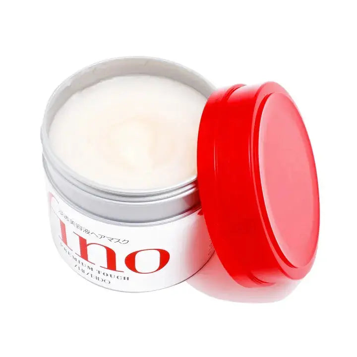 SHISEIDO FINO Premium Touch Hair Mask 230g jar showing smooth, creamy hair treatment for deep nourishment and shine.