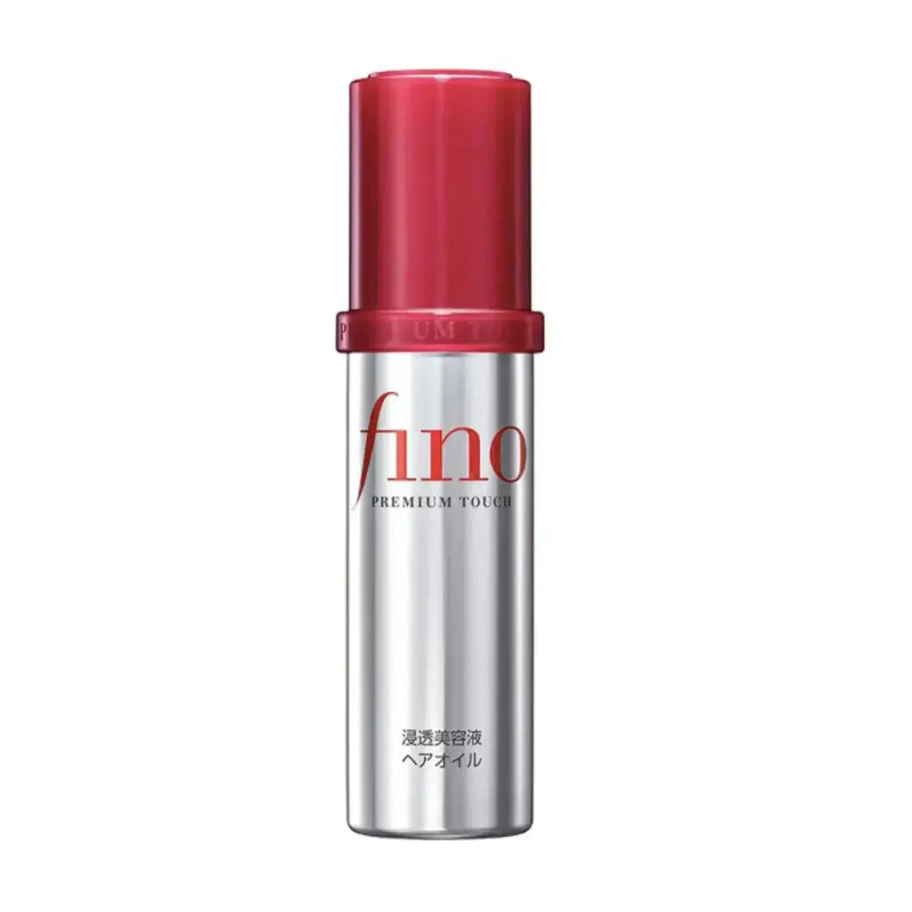 SHISEIDO FINO Premium Touch Penetration Essence Hair Oil 70 ml, clear bottle with hair oil and product label visible.