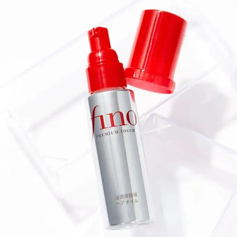SHISEIDO FINO Premium Touch Penetration Essence Hair Oil 70ml bottle with sleek packaging and applicator tip.
